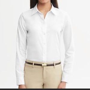 Banana republic fitted no iron white shirt